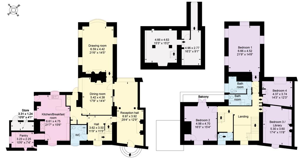Reception Bedroom Bathroom Kitchen/Utility Approximate Gross Internal Floor Area House: 463 sq m (4,985 sq ft) Outbuildings: