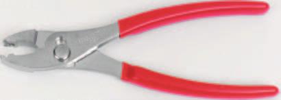 HOSE CLAMP PLIERS Installs and removes wire spring tension clamps.