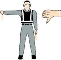 Disconnect power (technical/servicing communication signal) Hold arms fully extended above head with finger tips of right hand touching open horizontal palm of left hand (forming a T ); then move