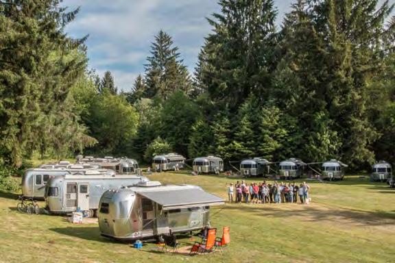 Our last stop before the International Rally was just outside of Tillamook, Oregon. The Elks Club campground was a perfect site for circling our twelve Airstreams.