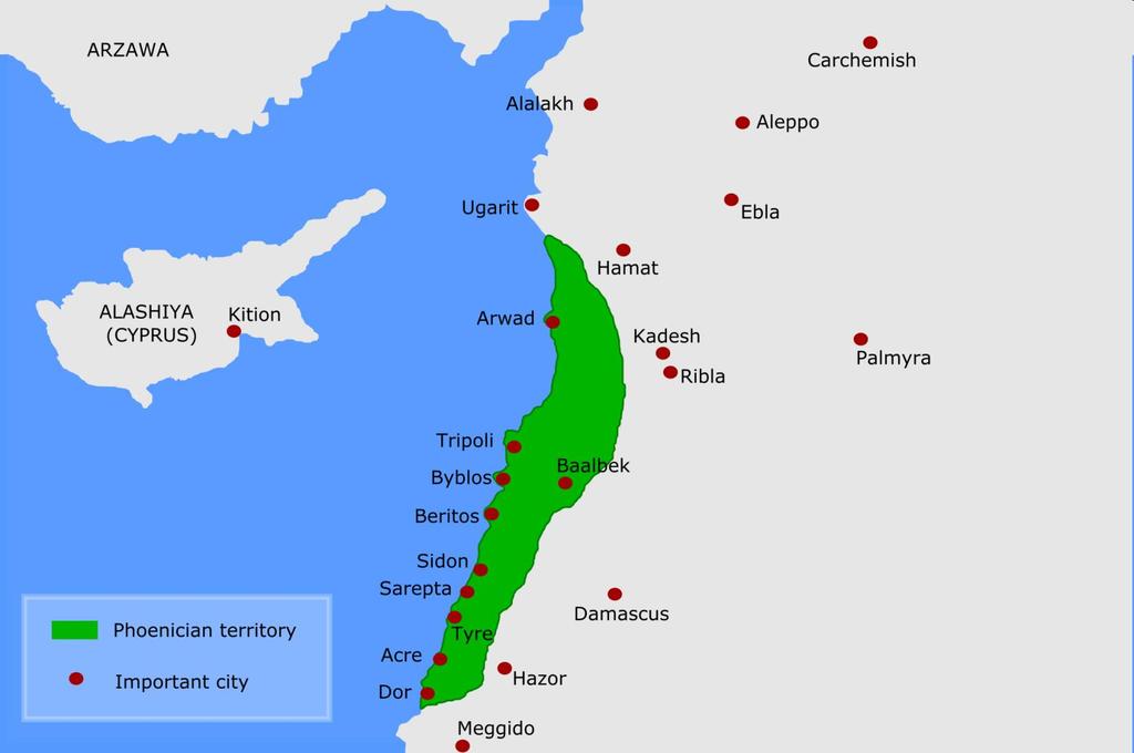 The Phoenicians - present day Lebanon - limited resources and access - focus on trade and the sea - major ports Sidon and Tyre -