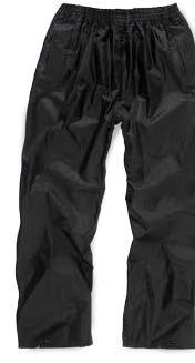 Two front pockets, tail hem, and elasticated cuffs & waist Colours: Black /