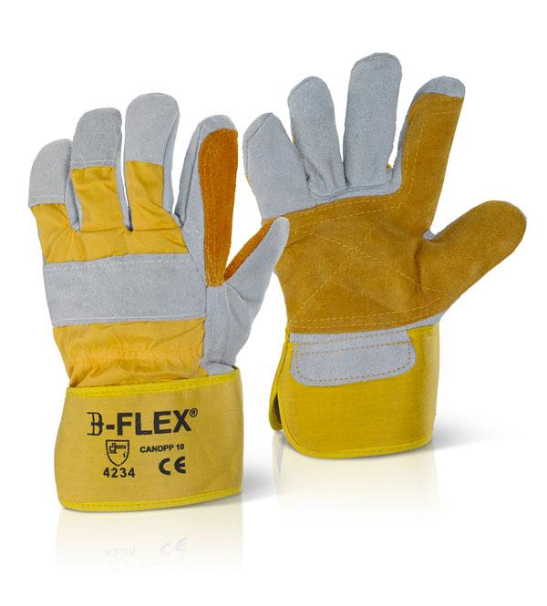 CANADIAN HIGH QUALITY RIGGER CANCSP Quality chrome leather palm finger tips & knuckle strap. Green cotton drill backing & safety cuff. Superior performance and durability. Generously sized.