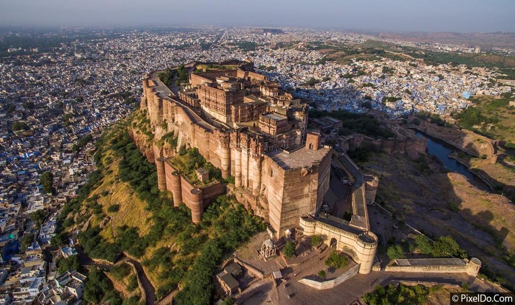 MEHRAN GARH FORT Situated nearly 13 kms from AIIMS Jodhpur. Mehrangarh Fort tops the list of must visit places in Jodhpur. It is one among the largest Indian forts.