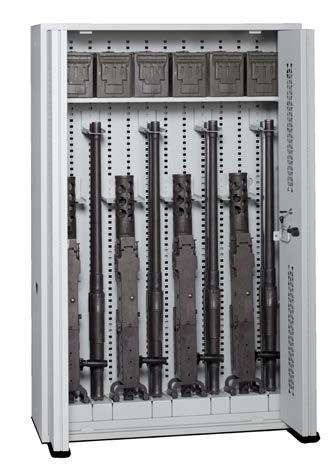 5 (1638mm) Bi Fold Weapon Rack securing 4 X M2