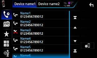 Upravljanje funkcijom Bluetooth Pozivanje broja iz zapisnika poziva 1 Dodirnite [ ].