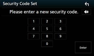 *1 Osim DNX716WDABS Sigurnosni kod Kada se uključi funkcija sigurnosnog koda, kod se ne može mijenjati i funkcija se ne može opozvati.