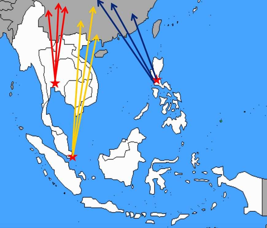 Chinese cities for internal within ASEAN.
