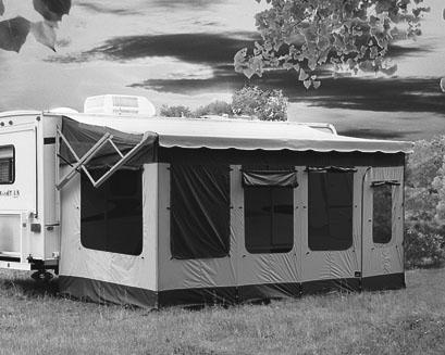 VACATION'R A ROOM FOR VERTICAL ARM AWNINGS RV Made of durable, lightweight polyester material - the same material used for tents.