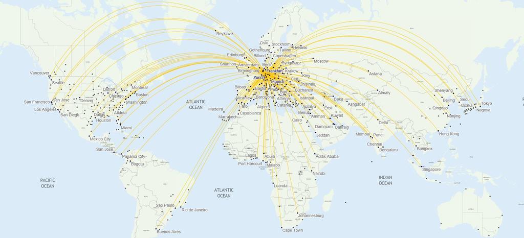 Lufthansa: Connecting the world via FRA and MUC. The backbone of our belly network.