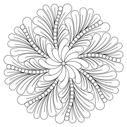 Pattern: zen feather block 005 half