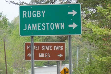 On Hwy 52 near Elgin, there is signage directing people to visit Rugby, Jamestown and Picket State Park but nothing encouraging travelers to visit