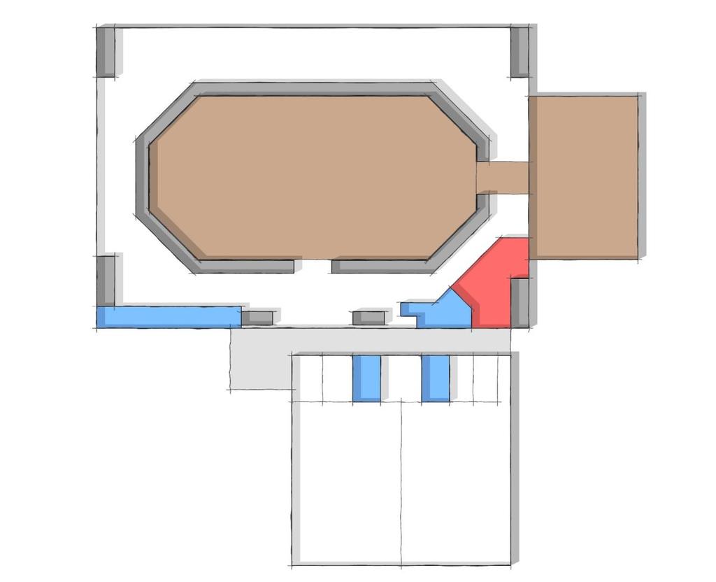 Either Earth Fill or Storage Beneath the Concourse Above Limits of Possible Fill 150 x300 Events Floor (shown with Foot Mix) Vomitory Restrooms & Concessions Vestibule Exhibition