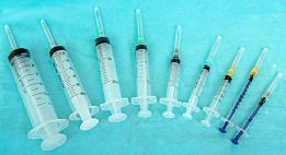 SYRINGE FOR SINGLE USE ONLY Three-parts disposable syringe set Three-parts disposable syringe set Parts, 1ml, 2ml, 2.