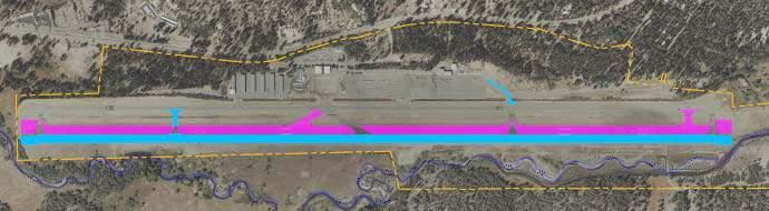 Airfield Alternative 4A Relocate runway centerline Remove high speed exit (Taxiway E) TAXIWAY A (8541 X 60 75 ) RUNWAY 18 36 (8541 X 100 ) Widen taxiway to 50 Runway centerline to taxiway centerline