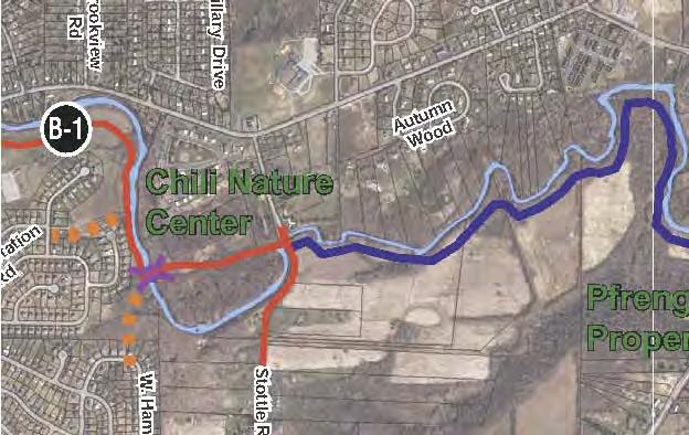 Towns of Chili, Riga and Village of Churchville, New York Install a 10 wide trail adjacent to Black Creek from just south of the Main Street Bridge at Black Creek to connect to the existing trail
