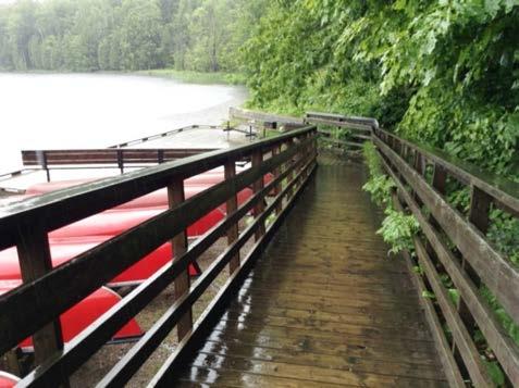 Boardwalk ramp with access to viewing deck.