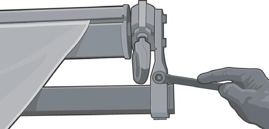 5. While your helpers support both ends of 2 Hex bolts the Roller Bar, remove and washers the two ¼-20 hex bolts and washers (see Figure 3) that connect the Motor