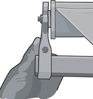 The Awning Fabric will lie across the extended Arms. Have your helper support the Roller Bar on the Arms. 17.