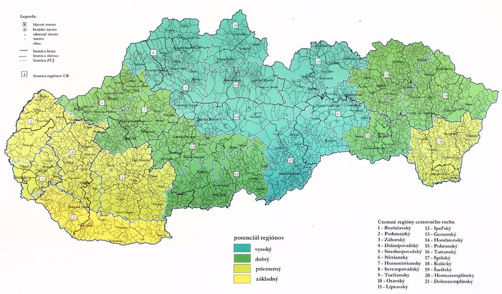 Potential of regions for