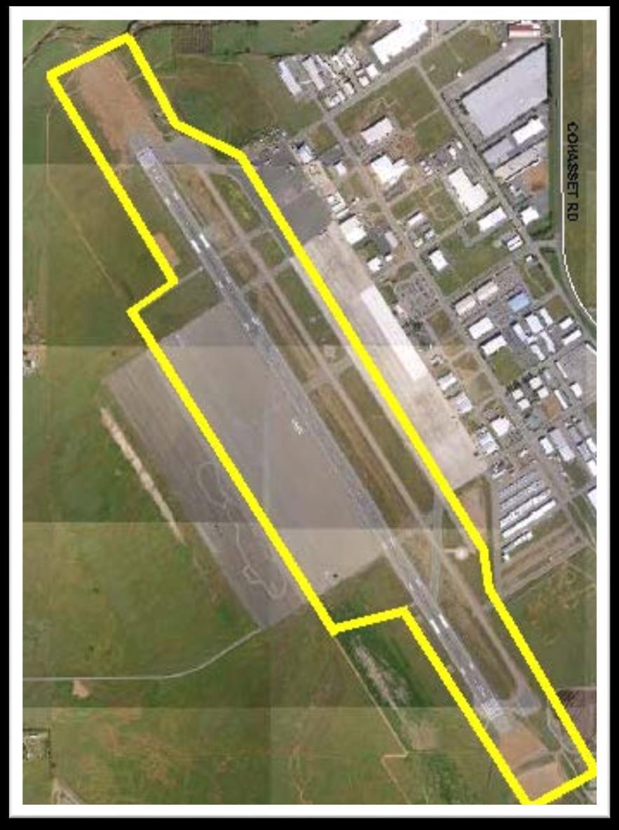 At CIC the runway safety area (RSA) is centered on the runway centerline.