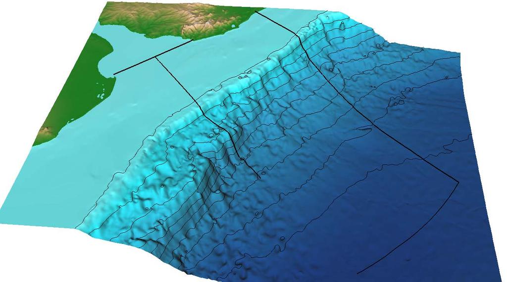 6. THE URUGUAYAN CONTINENTAL MARGIN - GENERAL FEATURES The Uruguayan continental margin comprises the area delimited approximately between latitude 33º S and 40º S and longitude 46º W and 56º W