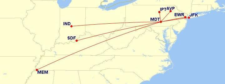 Nonstop Service Profile - Cargo Harrisburg serves as a Fed Ex mini-hub for cargo from Williamsport and Scranton Federal Express and UPS fly about 100,000 tons