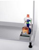 caustic cleaners Euro Orvel undersink cabinet liner, with soft sealing profile, seals perfectly to carcass sides 1.