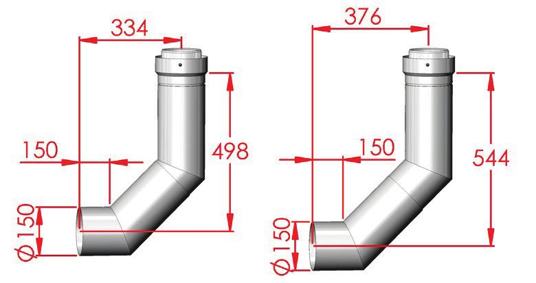 Min Adjustment Max Adjustment Flexible Flue Liner Insert Stove kit adaptor section Self Tapper INSERT STOVE KIT90 - Top outlet This Kit consists of a 45 bend including adaptor to flexible flue and