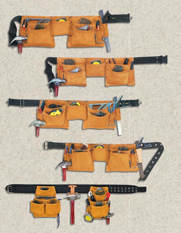 #I427X 12 Pocket Heavy Duty Work Apron 4 Main nail/tool pockets. 6 Smaller pockets fit pliers, nail sets, pencils, etc. 2" Polyweb belt fits waists 29"- 46".