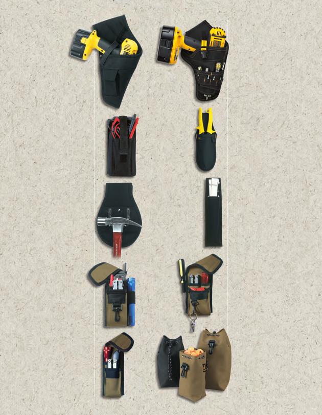 41 #5020 Cordless Drill Holster Double layer of rugged, lightweight fabric. Holds most 1 /4"- 1 /2" drills up to 18 volts. Pocket for drill bits, or accessories.