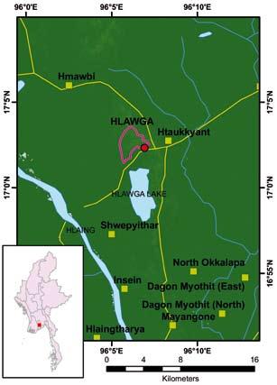 HLAWGA Site ID 5 Legend of topographic maps Locality Coordinates Size (km²) 6 Yangon Region, Mingaladon Township N17 02, E96 06 Head Quarters Ranger Post Towns Protected Areas State/Region Roads
