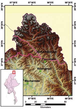 KHAKABORAZI Site ID 14 Locality Coordinates N28 04, E97 50 Size (km²) 3,812 Altitude (m.