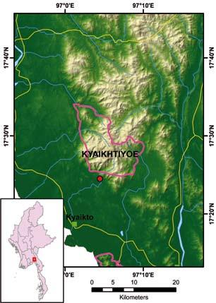 KYAIKHTIYOE Site ID 15 Locality Mon State, Kyaikhto Township Coordinates N17 28, E97 05 Size (km²) 156 Altitude (m.