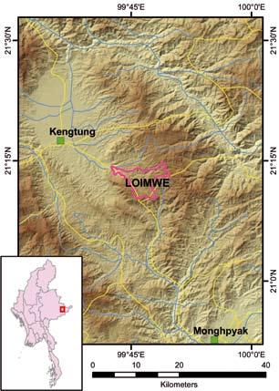 LOIMWE Site ID 21 Locality Shan State, Kyaing Tong Township Coordinates N 21 12, E 99 46 Size (km²) 43 Altitude (m.