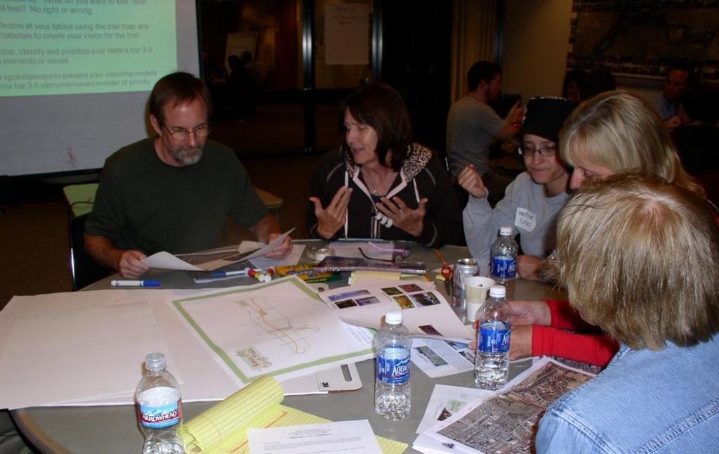 The workshops included hands-on exercises where participants were able to specify amenities and design features that are important to them.