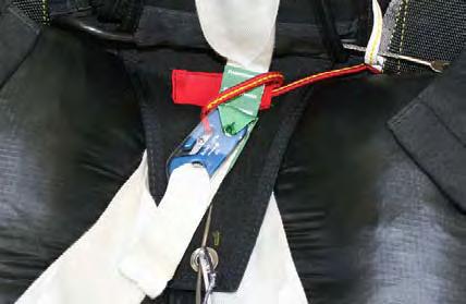 Figure 2.9.7. Pin Closing Loop above Flap-1 2.9.9. Flip the bridle over to expose the Skyhook.