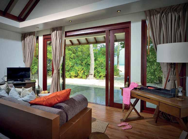 ACCOMMODATION 150 VILLAS & SUITES Atmosphere Kanifushi Maldives offers 150 Sunset View detached villas with about 4 meters distance between each villa, offering maximum privacy.
