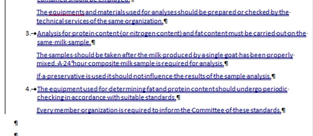 1 Qualitative tests or tests on the milk's