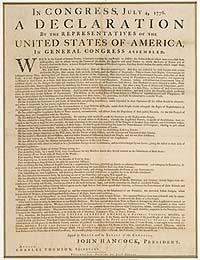 Demokratsko komuniciranje United States Congress: Declaration of Independence, Philadelphia, John Dunlap, July 4-5, 1776.