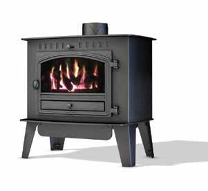 Herald 6 Gas Inglenook with optional Inglenook canopy, coal fuel bed and contemporary single door Standard Options Key Heat output - conventional flue 4.