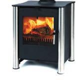 0kW (Pureheat) 84kg NO 400mm sides, 450mm top, 305mm front, 400mm rear A contemporary stove with footprint and output suited to the British living room.