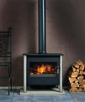 The contemporary 200 XK has a twin position grate for burning wood or solid fuel. EFFICIENCY 81.1% 200 XK CONTEMPORARY SE 8. (Logs) / 7.