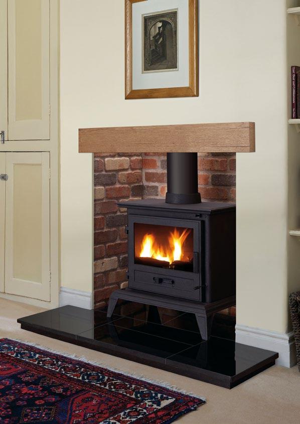 Close up of mantel or fire 545 Classic Stove with Rainbow
