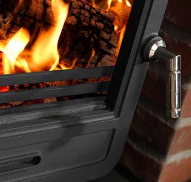 This stove maintains all of the impressive stature and features of the Vega Edge 200 but the reduced depth allows for a lower heat output of 5kW.