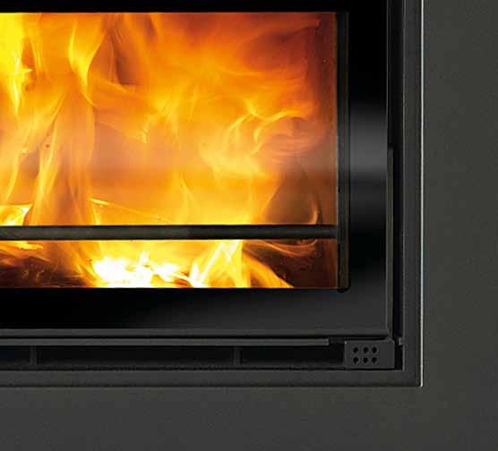 Unlike other stoves of this variety it has been specifically designed to fit a standard UK chimney size whilst still maintaining this contemporary aspect ratio.