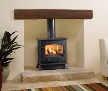 Exe Gas Stoves With highly realistic log fire effect and glowing embers, the medium sized Exe will become an inviting centrepiece in your living room.