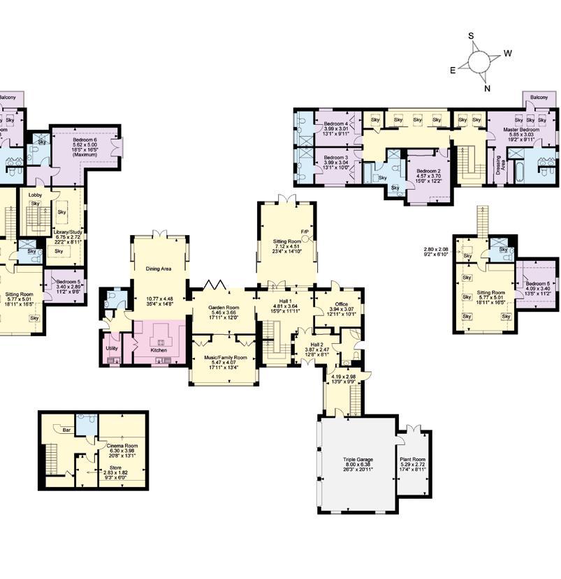 Approximate Gross Internal Floor Area Approximate Gross Internal Area Main House = 4943 Sq Ft/459 Sq M Garage = 713 Sq Ft/66 Sq M Pool Plant Room =