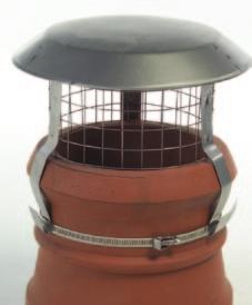 23) complies with BS5871:2005 Test Certificate to BSEN 1856-1:2009 Junior Solid fuel birdguard Stops birds becoming trapped behind gas fire back panels Rain cap reduces rain entry, preventing
