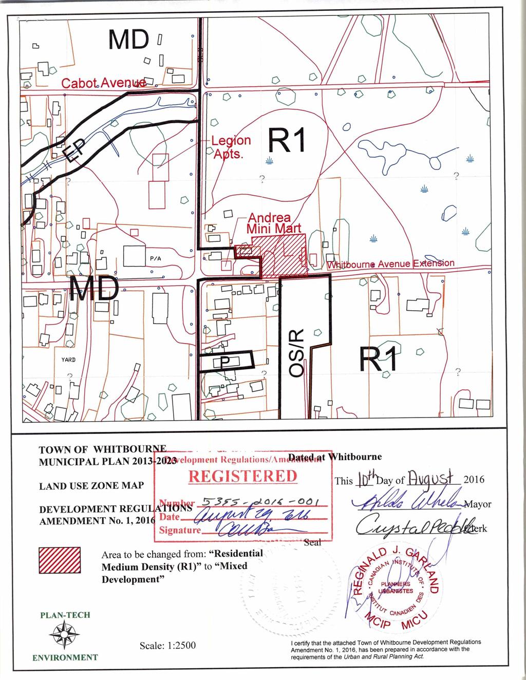 TOWN OF WHITBOU MUNICIPAL PLAN 2013 26128velopment RegulationsAmagOdritt hitbourne LAND USE ZONE MAP DEVELOPMENT REGU AMENDMENT No.